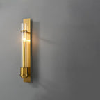 Applique murale cylindrique moyenne en verre doré à LED