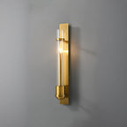 Applique murale cylindrique moyenne en verre doré à LED