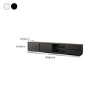 Meuble TV minimaliste en bois noir à 2 tiroirs et portes coulissantes