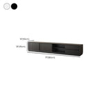 Meuble TV minimaliste en bois noir à 2 tiroirs et portes coulissantes