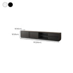 Meuble TV minimaliste en bois noir à 2 tiroirs et portes coulissantes