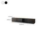 Meuble TV minimaliste en bois noir à 2 tiroirs et portes coulissantes