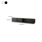 Meuble TV minimaliste en bois noir à 2 tiroirs et portes coulissantes