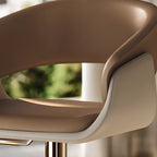 Tabourets de bar pivotants en cuir véritable marron avec dossier