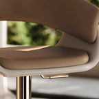 Tabourets de bar pivotants en cuir véritable marron avec dossier