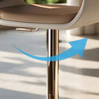 Tabourets de bar pivotants en cuir véritable marron avec dossier