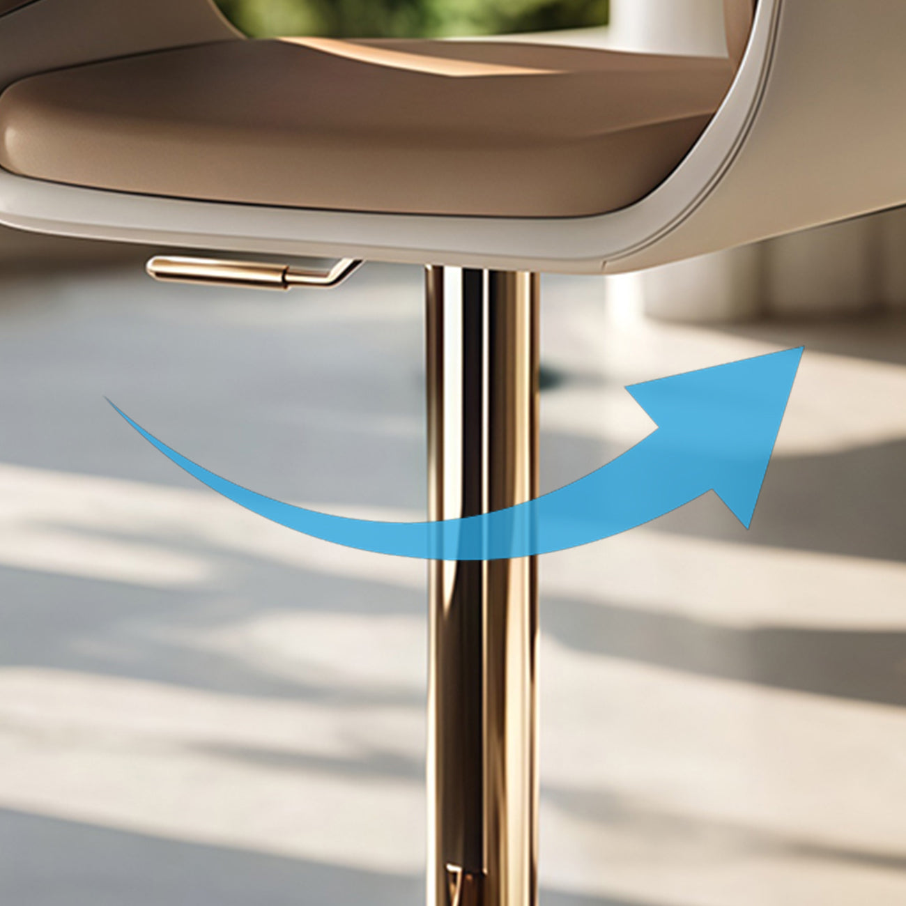 Tabourets de bar pivotants en cuir véritable marron avec dossier