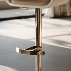 Tabourets de bar pivotants en cuir véritable marron avec dossier