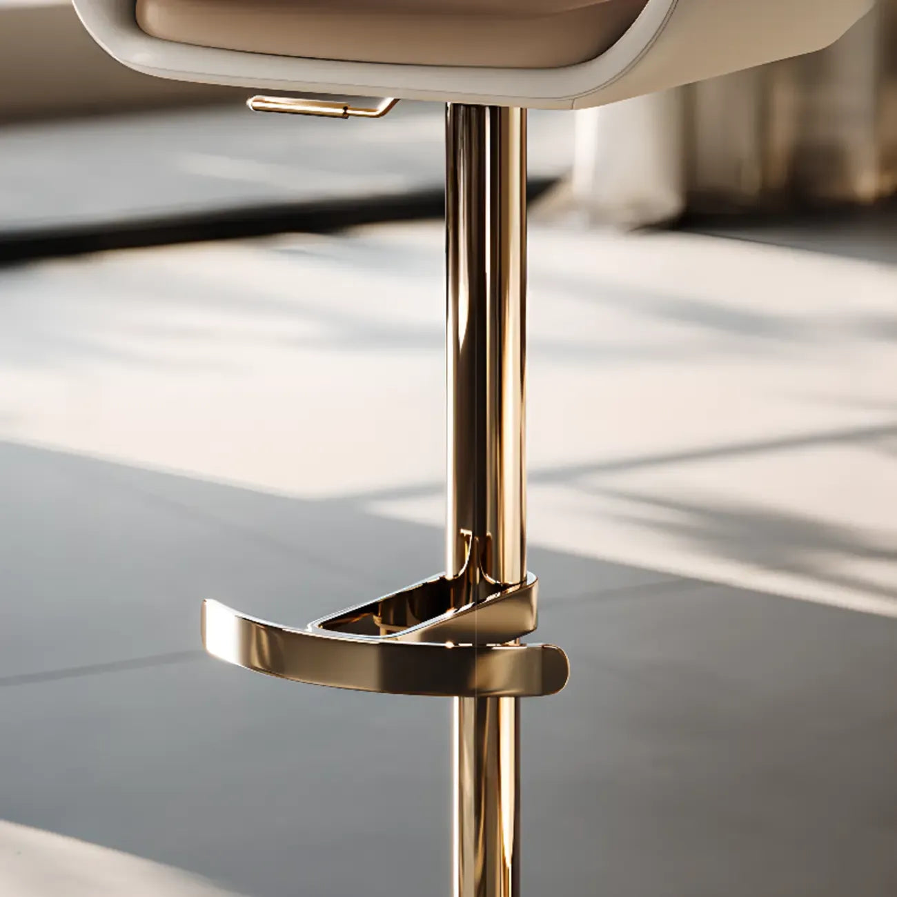 Tabourets de bar pivotants en cuir véritable marron avec dossier