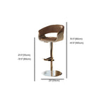 Tabourets de bar pivotants en cuir véritable marron avec dossier