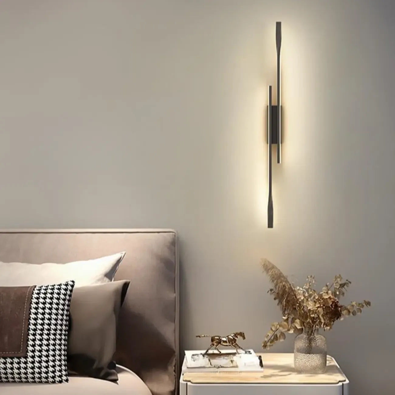 Applique murale linéaire moderne avec abat-jour en gel de silice
