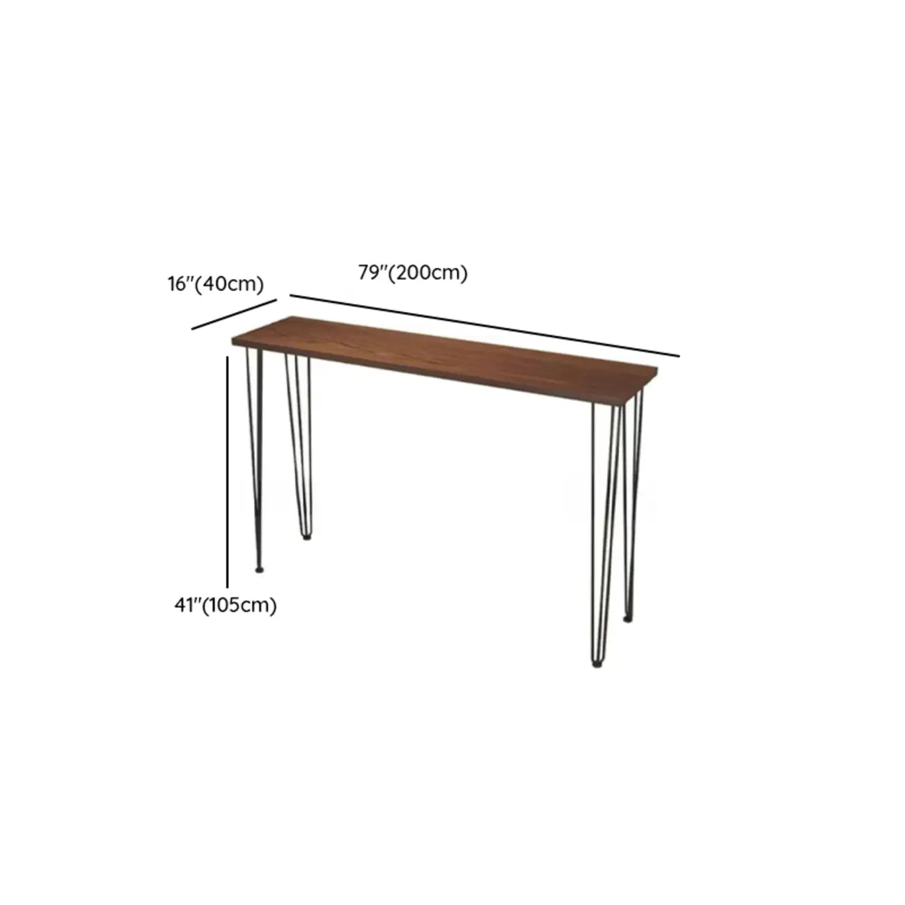 Tables de bar modernes en bois de cacao avec pieds en acier en forme d'épingle à cheveux