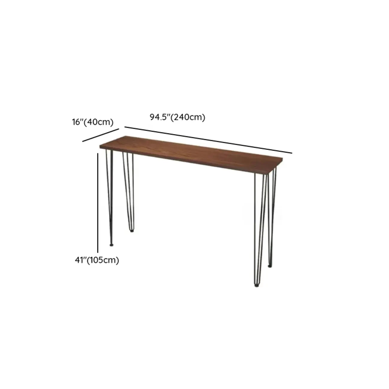 Tables de bar modernes en bois de cacao avec pieds en acier en forme d'épingle à cheveux