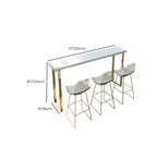 Tables de bar somptueuses en bois blanc et métal doré, style traîneau