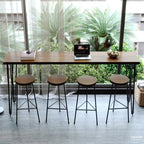 Table de bar moderne en bois brun et métal