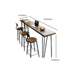 Table de bar moderne en bois brun et métal