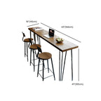 Table de bar moderne en bois brun et métal