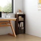 Bibliothèque d'angle compacte et haute en bois à 5 niveaux
