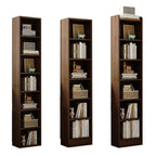 Bibliothèque d'angle compacte et haute en bois à 5 niveaux