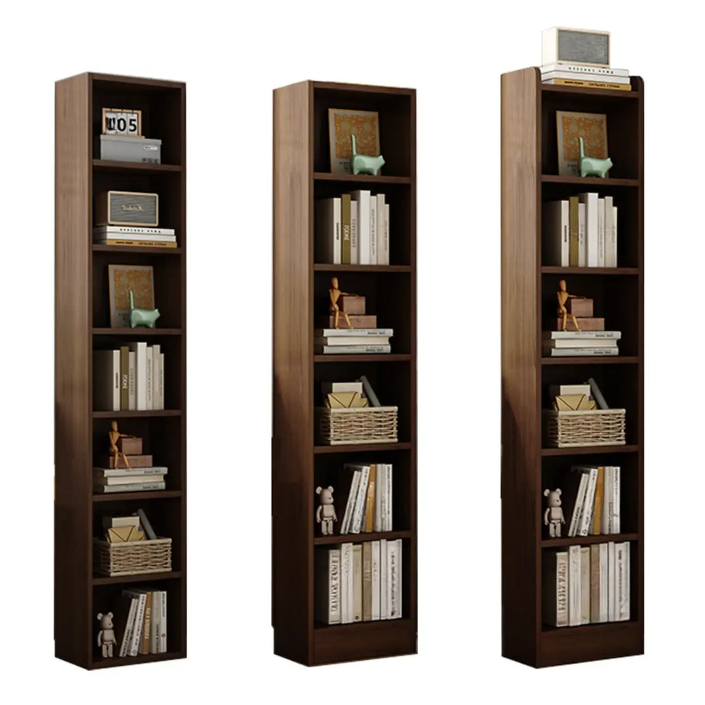 Bibliothèque d'angle compacte et haute en bois à 5 niveaux
