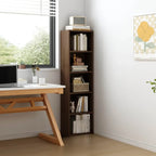 Bibliothèque d'angle compacte et haute en bois à 5 niveaux