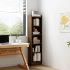 Bibliothèque d'angle compacte et haute en bois à 5 niveaux