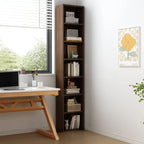 Bibliothèque d'angle compacte et haute en bois à 5 niveaux