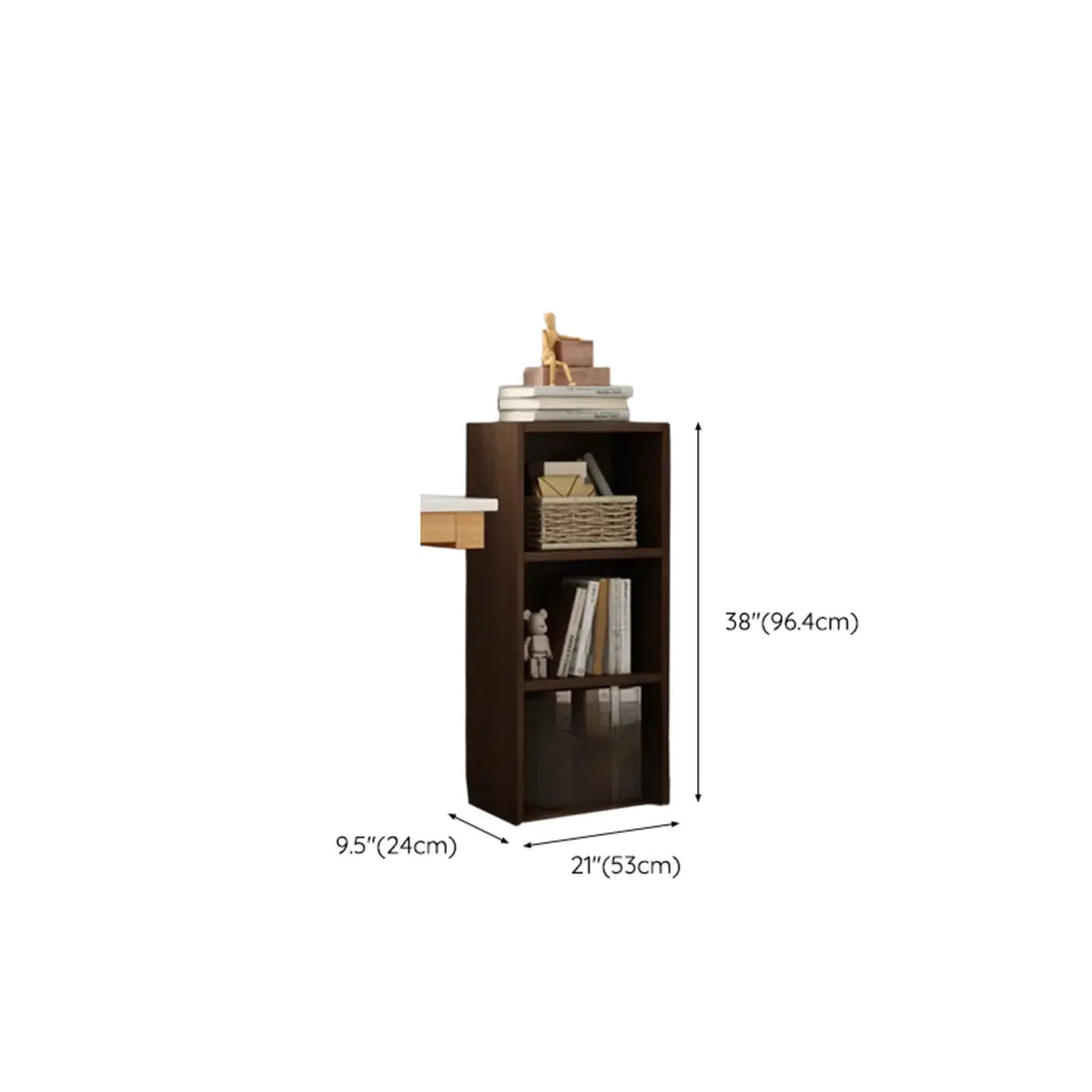 Bibliothèque d'angle compacte et haute en bois à 5 niveaux