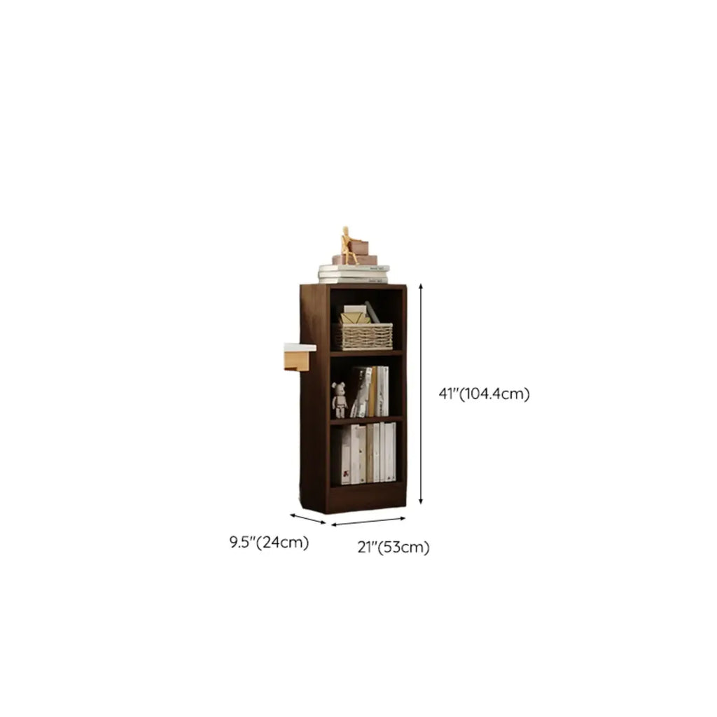 Bibliothèque d'angle compacte et haute en bois à 5 niveaux