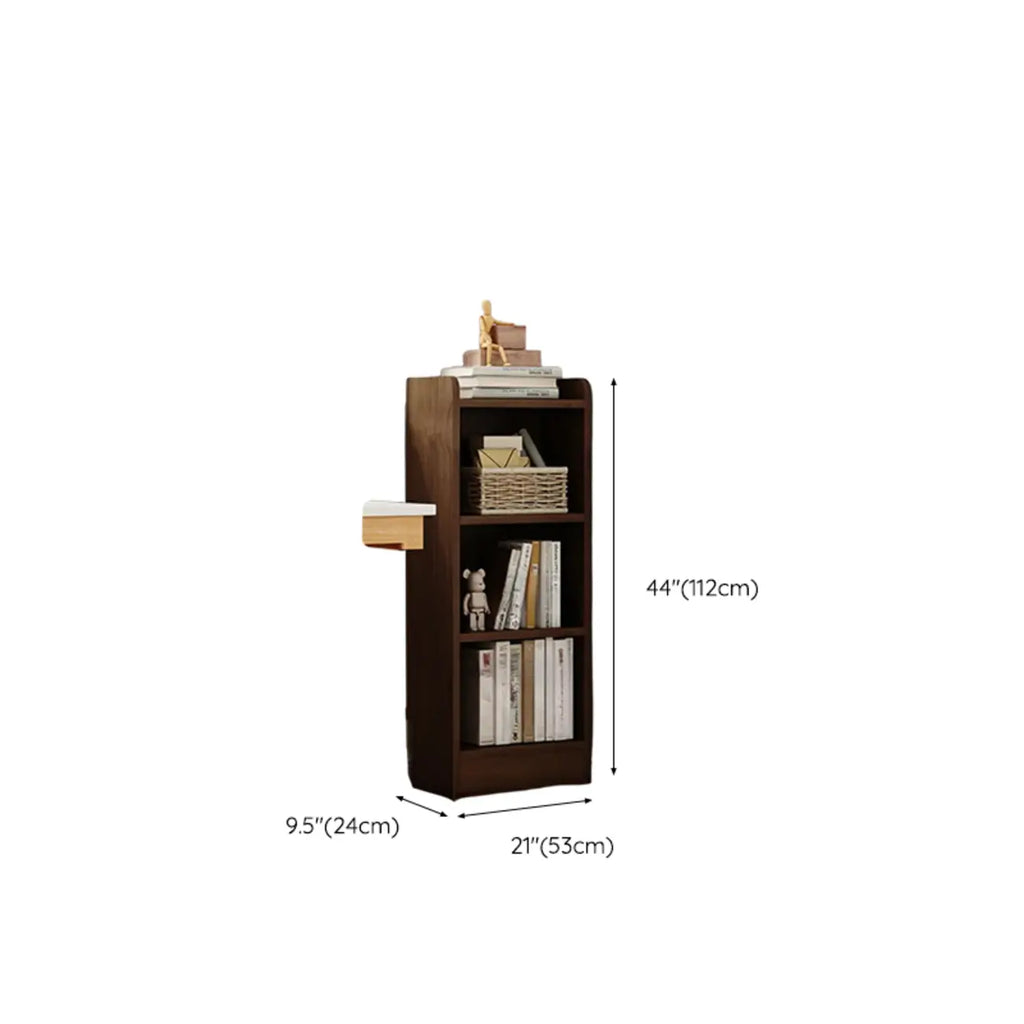 Bibliothèque d'angle compacte et haute en bois à 5 niveaux