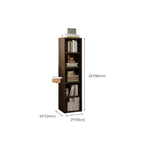 Bibliothèque d'angle compacte et haute en bois à 5 niveaux
