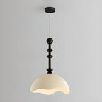 Suspension moderne en acrylique noir et blanc avec dôme lumineux