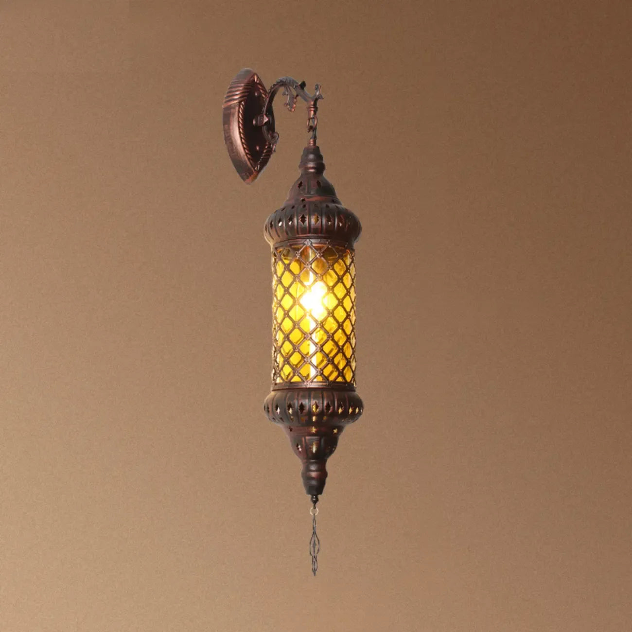 Applique murale vintage en métal et verre rouillé, style milieu du siècle