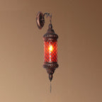 Applique murale vintage en métal et verre rouillé, style milieu du siècle