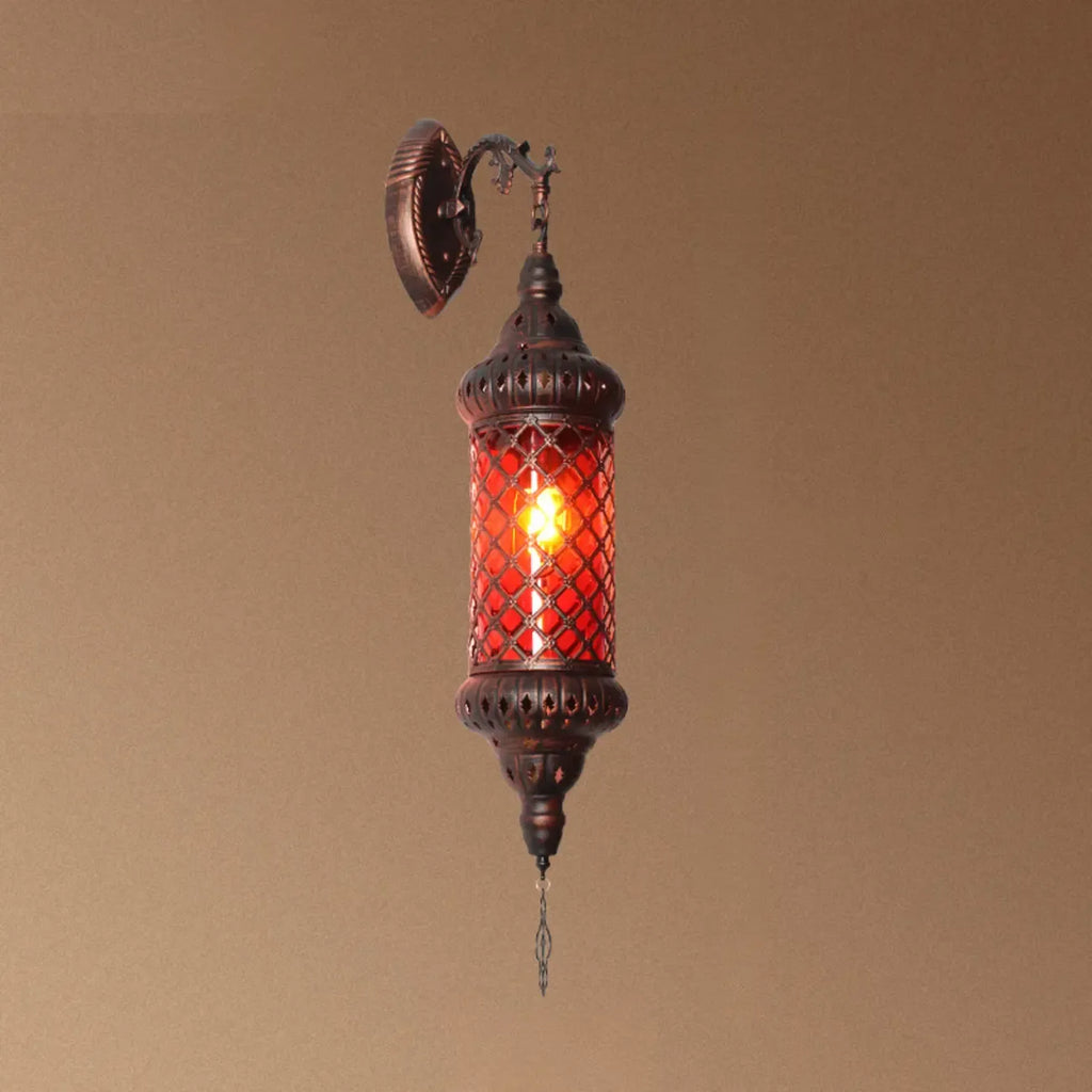 Applique murale vintage en métal et verre rouillé, style milieu du siècle