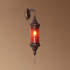 Applique murale vintage en métal et verre rouillé, style milieu du siècle