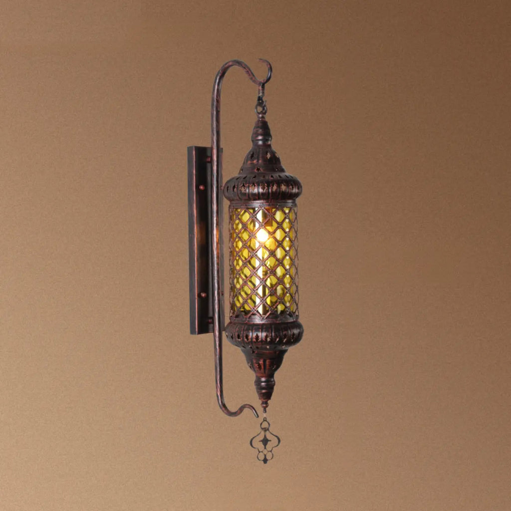 Applique murale vintage en métal et verre rouillé, style milieu du siècle