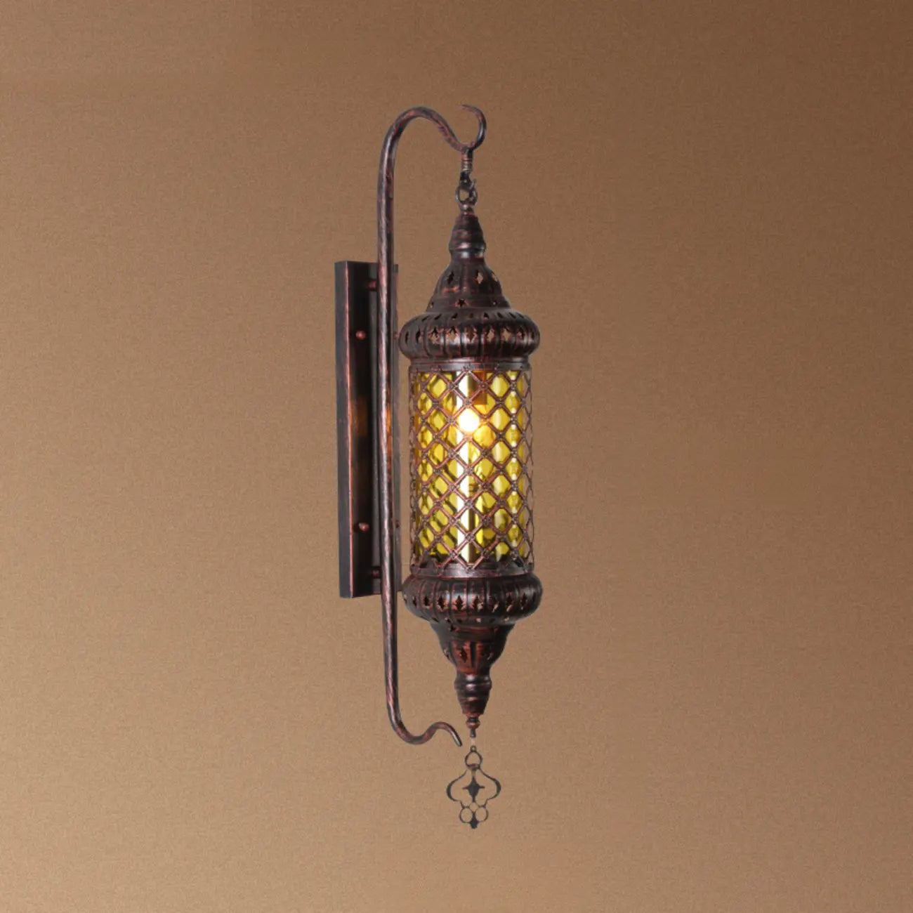 Applique murale vintage en métal et verre rouillé, style milieu du siècle