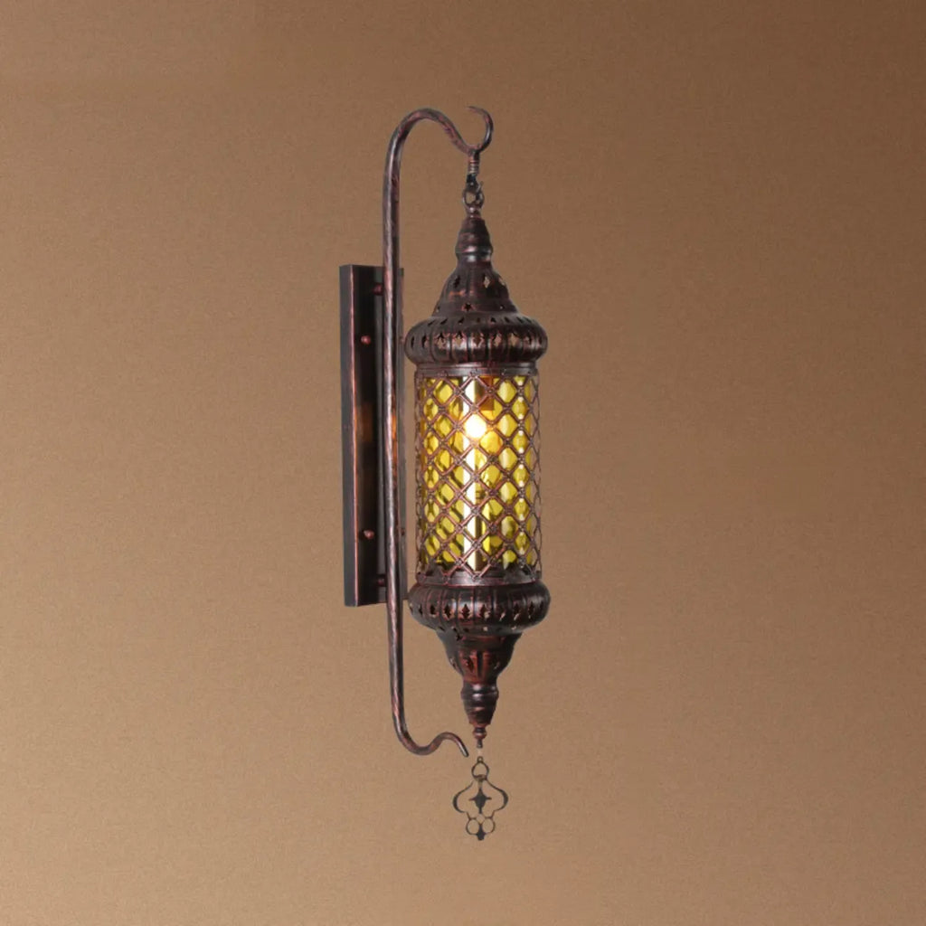 Applique murale vintage en métal et verre rouillé, style milieu du siècle