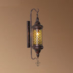 Applique murale vintage en métal et verre rouillé, style milieu du siècle