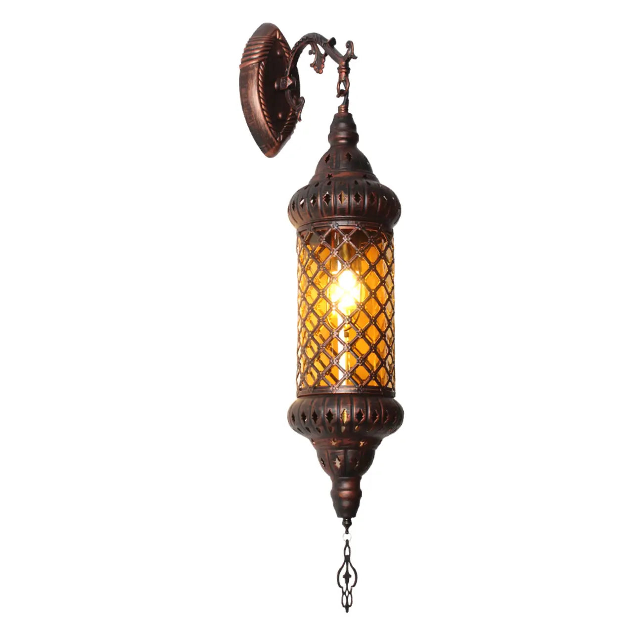Applique murale vintage en métal et verre rouillé, style milieu du siècle