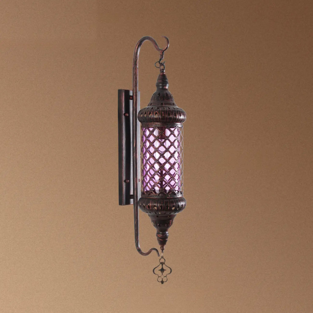 Applique murale vintage en métal et verre rouillé, style milieu du siècle