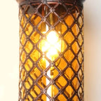Applique murale vintage en métal et verre rouillé, style milieu du siècle