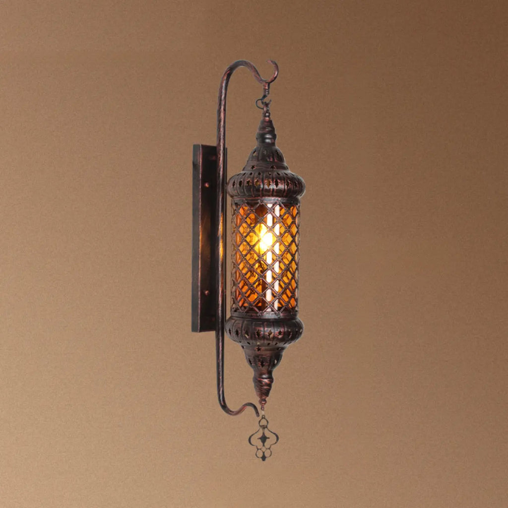 Applique murale vintage en métal et verre rouillé, style milieu du siècle
