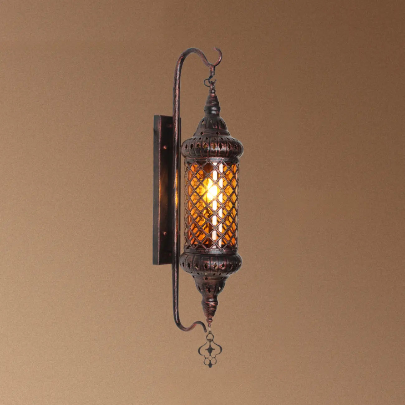 Applique murale vintage en métal et verre rouillé, style milieu du siècle
