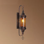 Applique murale vintage en métal et verre rouillé, style milieu du siècle