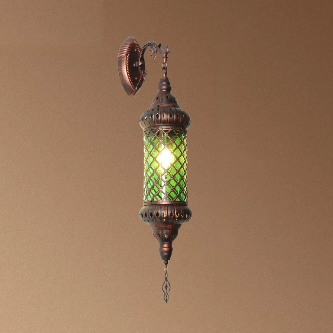 Applique murale vintage en métal et verre rouillé, style milieu du siècle
