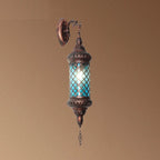 Applique murale vintage en métal et verre rouillé, style milieu du siècle