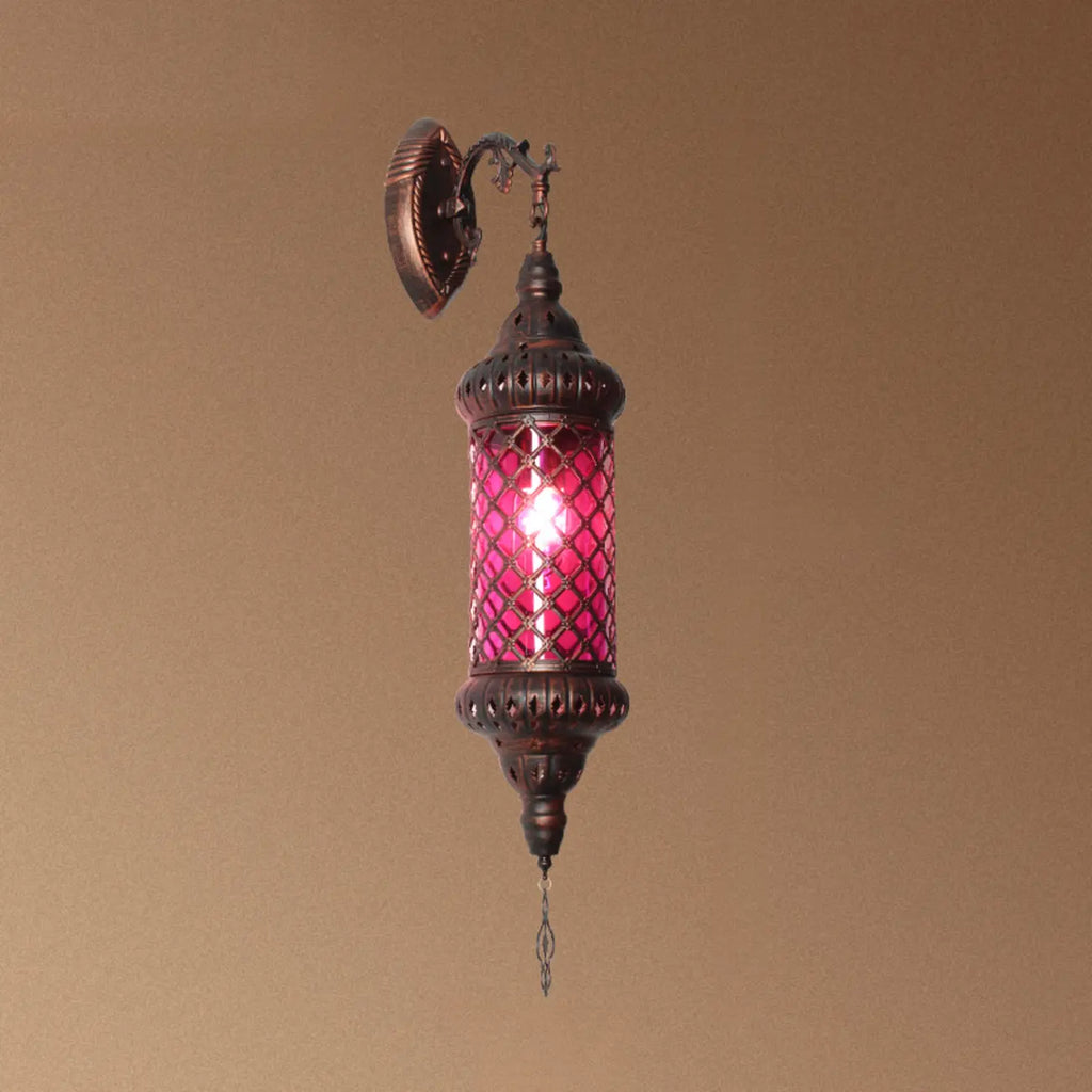 Applique murale vintage en métal et verre rouillé, style milieu du siècle
