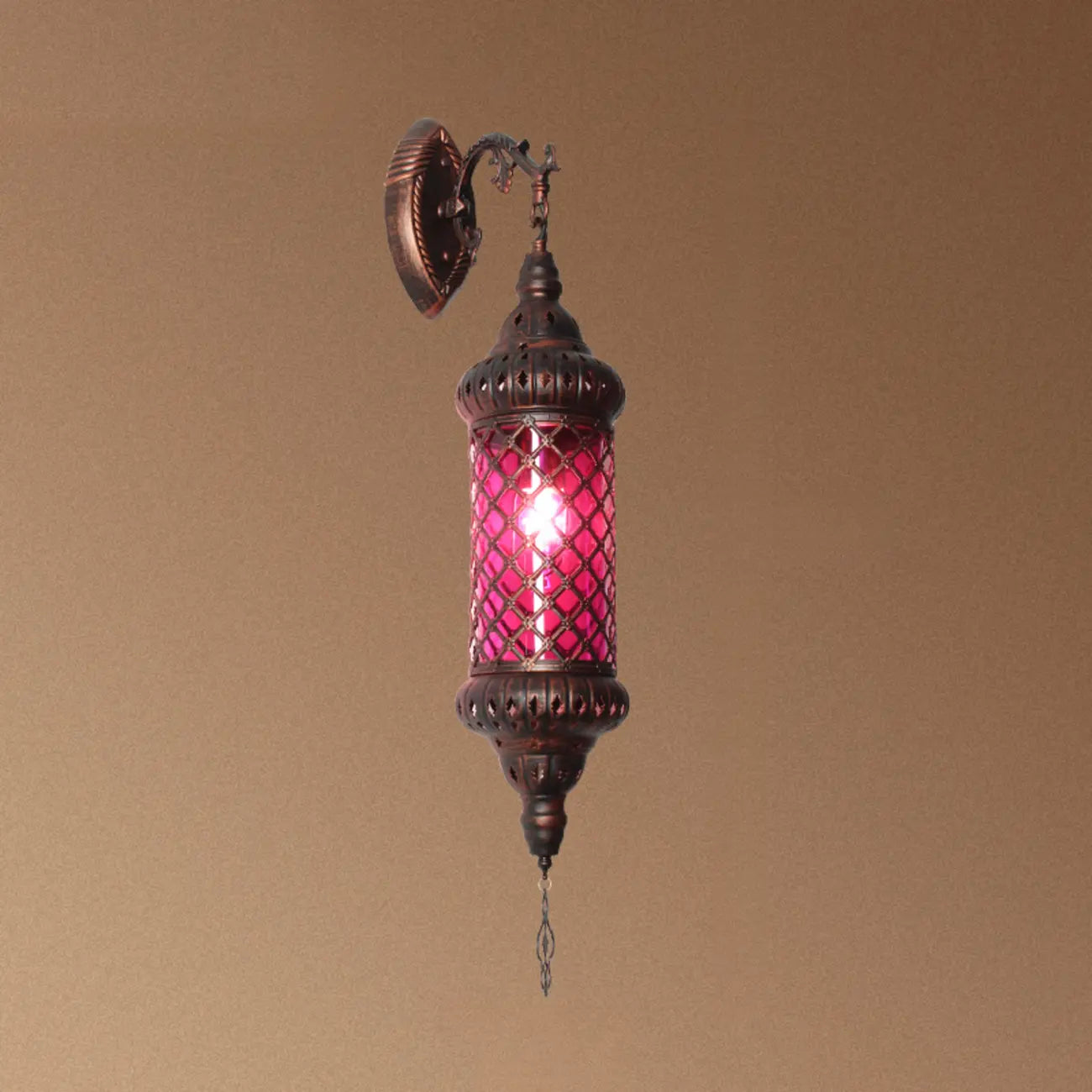 Applique murale vintage en métal et verre rouillé, style milieu du siècle